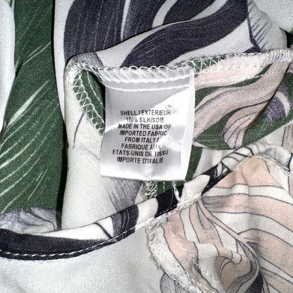 NWOT Milly Kia Tropical Print Silk Long Sleeve Wrap Top 0 - Picture 6 of 10